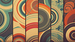 Retro paper, pattern or design on geometric shapes background. Ai generated abstract or vintage art