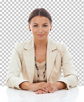 Buy stock photo Business woman, smile and portrait with confidence and lawyer with ambition isolated on transparent png background. Professional mindset, empowerment and female employee, corporate and law career