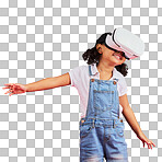 Gaming, virtual reality and metaverse with girl and glasses for