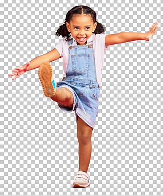 Happy, youth and girl on red background kick legs for happy chil