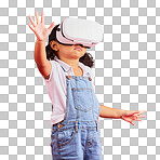 Gaming, virtual reality and metaverse with girl and glasses for