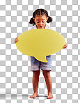 Surprised, child or speech bubble for ideas, opinion or vote on