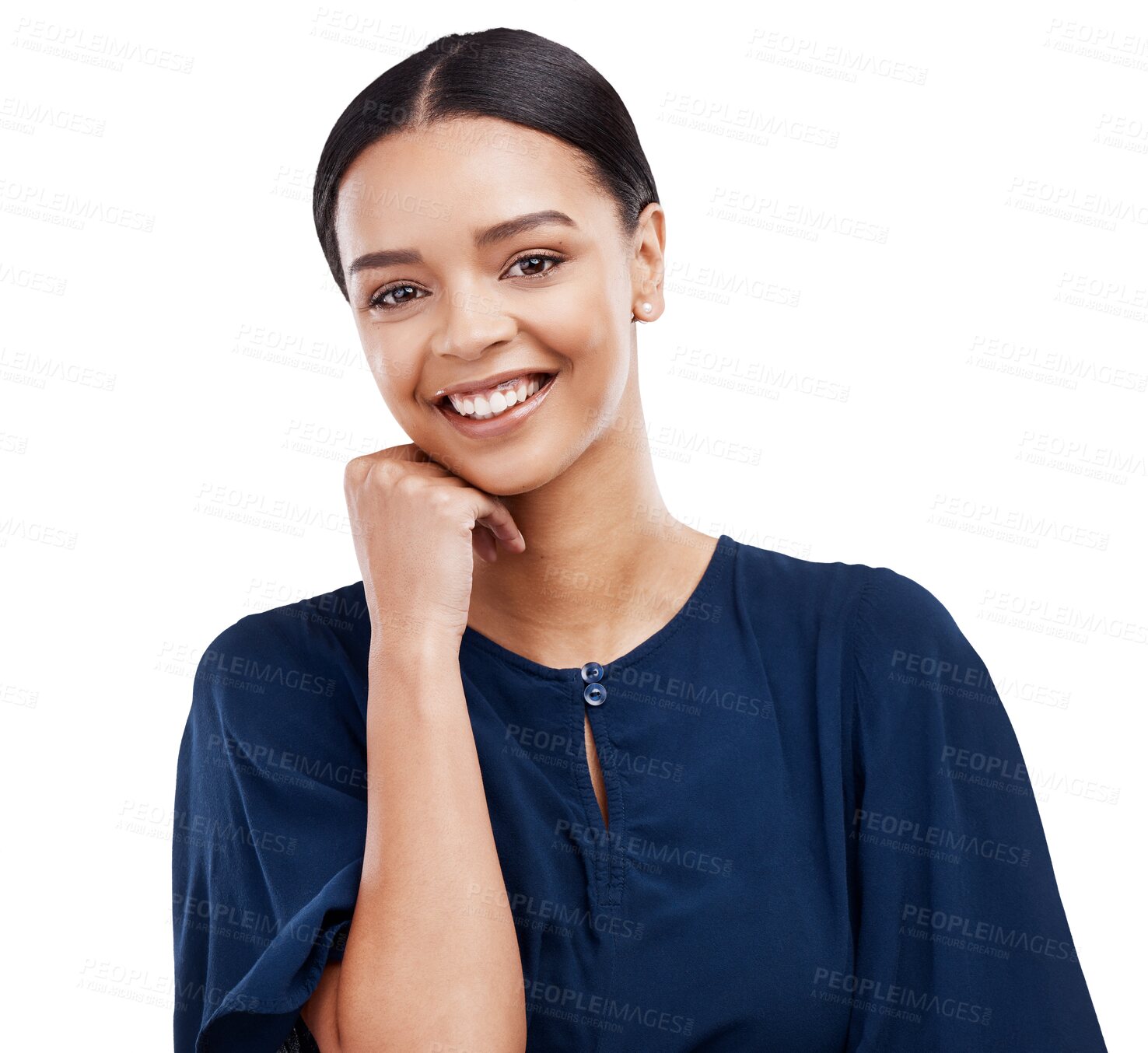 Buy stock photo Portrait, professional and woman with confidence or smile in png or isolated and transparent background with receptionist. Happy, face and proud or female person for pride with fashion or secretary.