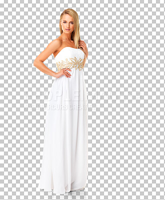 Beautiful stylish bride isolated on white