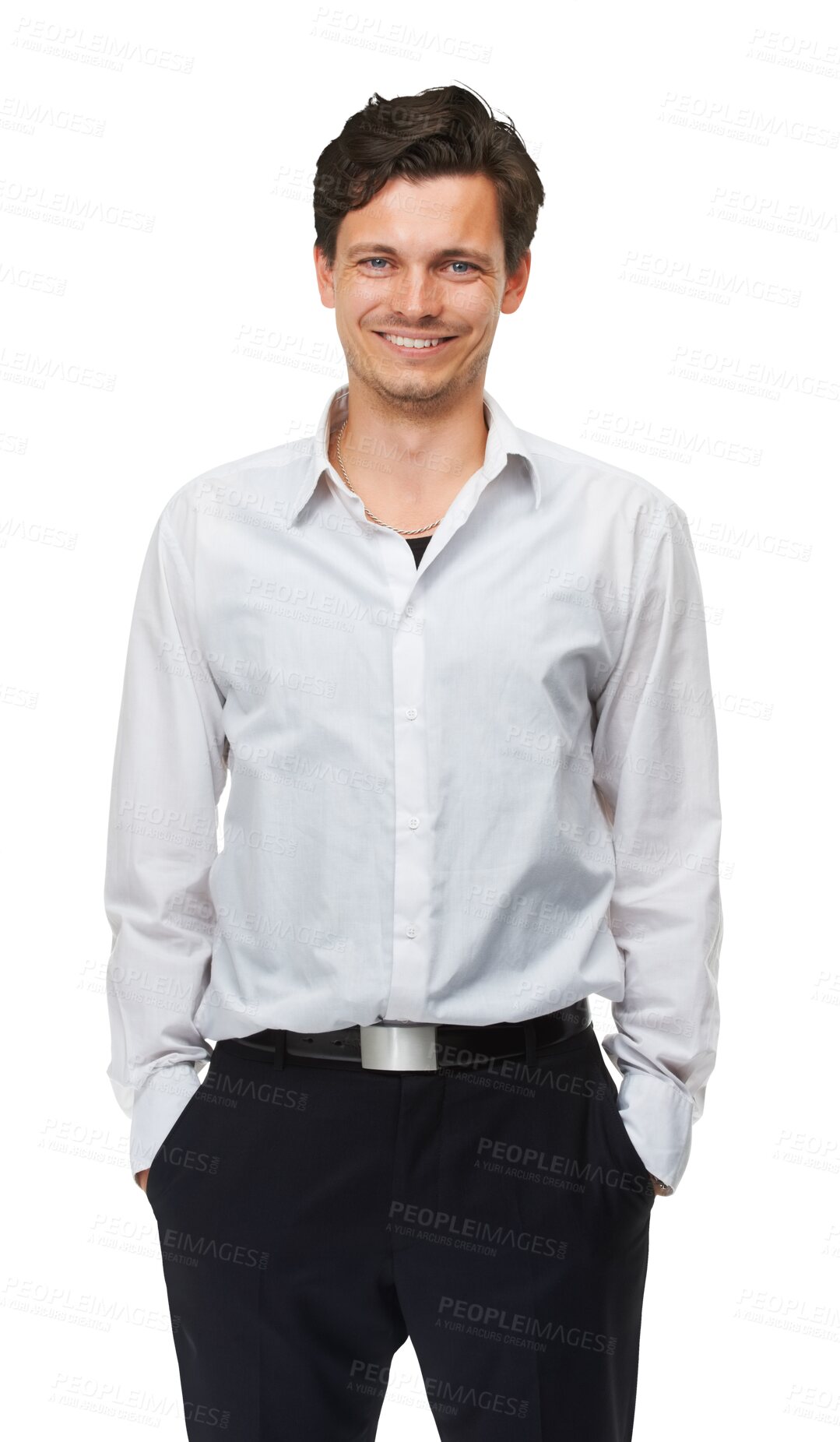 Buy stock photo Manager, smile and portrait of business man on png for casual, trendy and pride. Confidence, fashion and professional with person isolated on transparent background for attitude and creative style