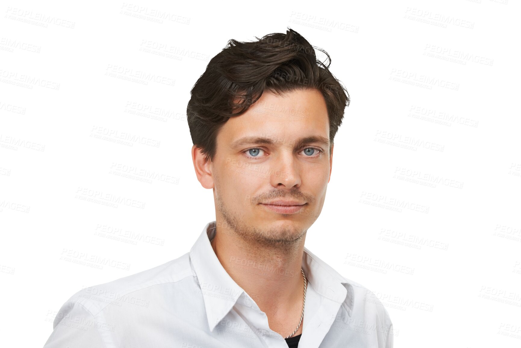 Buy stock photo Fashion, style and portrait of young businessman with confidence, attractive person and isolated on transparent png background. Youth, pride and face of male with trendy casual clothes for business.