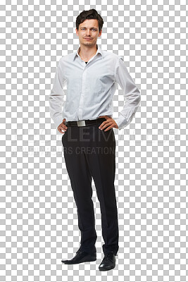 Buy stock photo Serious, fashion and portrait of business man on png for casual, trendy and pride. Confidence, manager and professional with person isolated on transparent background for attitude and creative style