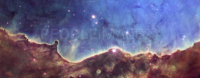 Buy stock photo Universe, galaxy and stars in space nebula, solar system or milky way cosmos with sky, color rich and scifi.  Dust in infinite, calm or natural cosmic heaven or outer field with astrology or big bang