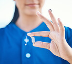 Sports, hands and a deaf person with a hearing aid for communication, baseball support or listening. Closeup, fingers and an athlete or person with a medical implant during training or fitness