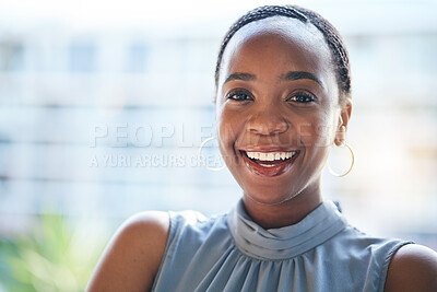 Buy stock photo Professional, portrait and black woman with business, bank consultant and girl with administration, finance and career. Face, accountant or corporate person with pride, success and financial advisor