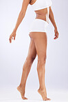Bum, toned and back of a woman in underwear on a white background for  skincare and body glow. Sexy, Stock Photo by YuriArcursPeopleimages