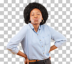 Flirty, attitude and a black woman with a kiss for love isolated on a yellow background. Young, expression and an African girl showing affection, care and a fashionable look on a studio backdrop