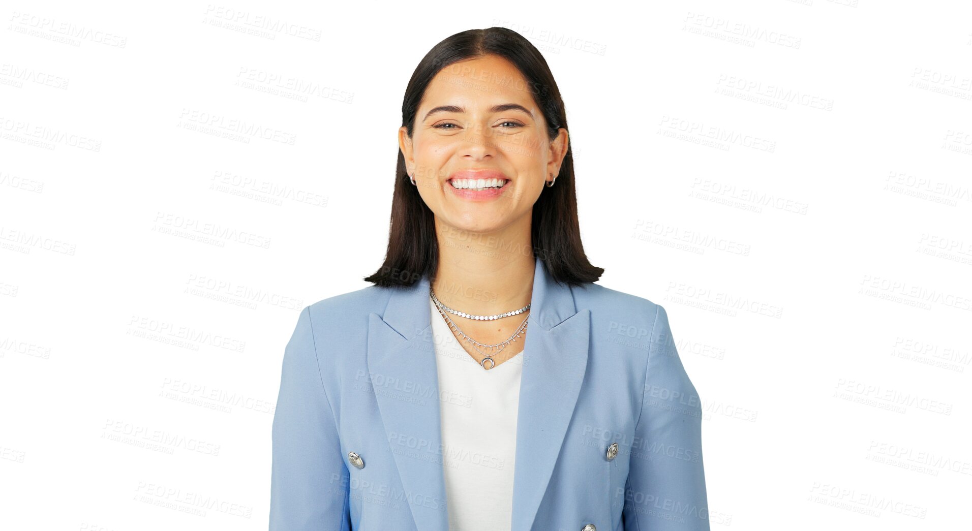 Buy stock photo Portrait, smile and management with a business woman isolated on a transparent background for a career opportunity. Corporate, trust and motivation with a happy young female professional on PNG