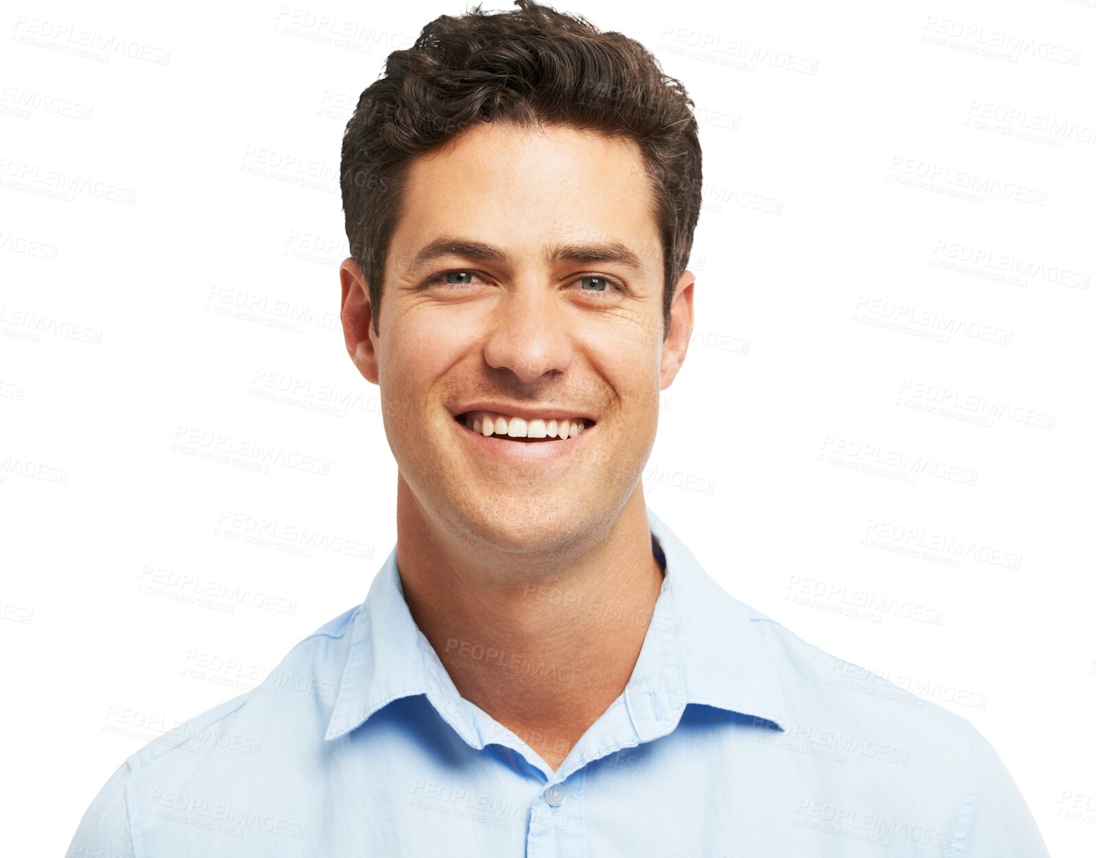 Buy stock photo Confidence, happy and portrait of man with smile on isolated, png and transparent background. Handsome, professional and face of male person in New Zealand with pride for career, job and business