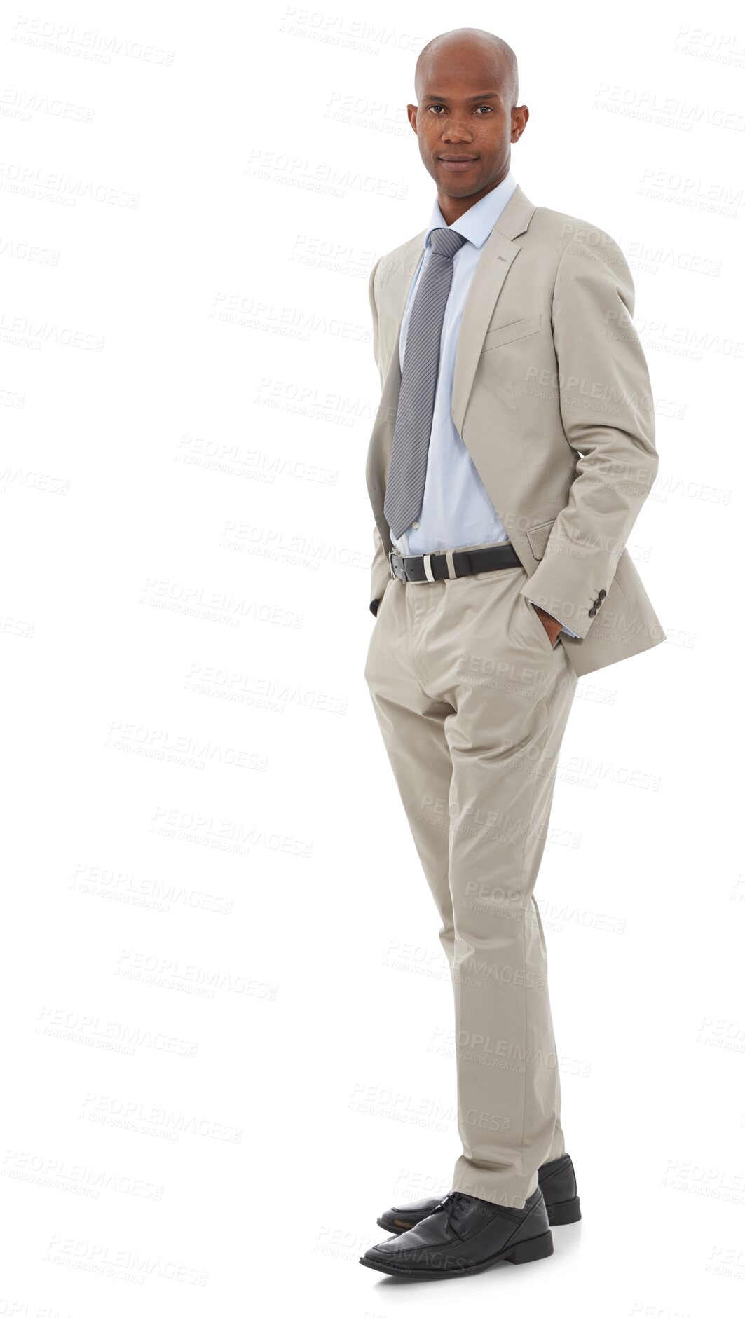 Buy stock photo Professional, worker and portrait of business black man with confidence on png and transparent background. Corporate, fashion and isolated serious male person in suit for career, job and work pride