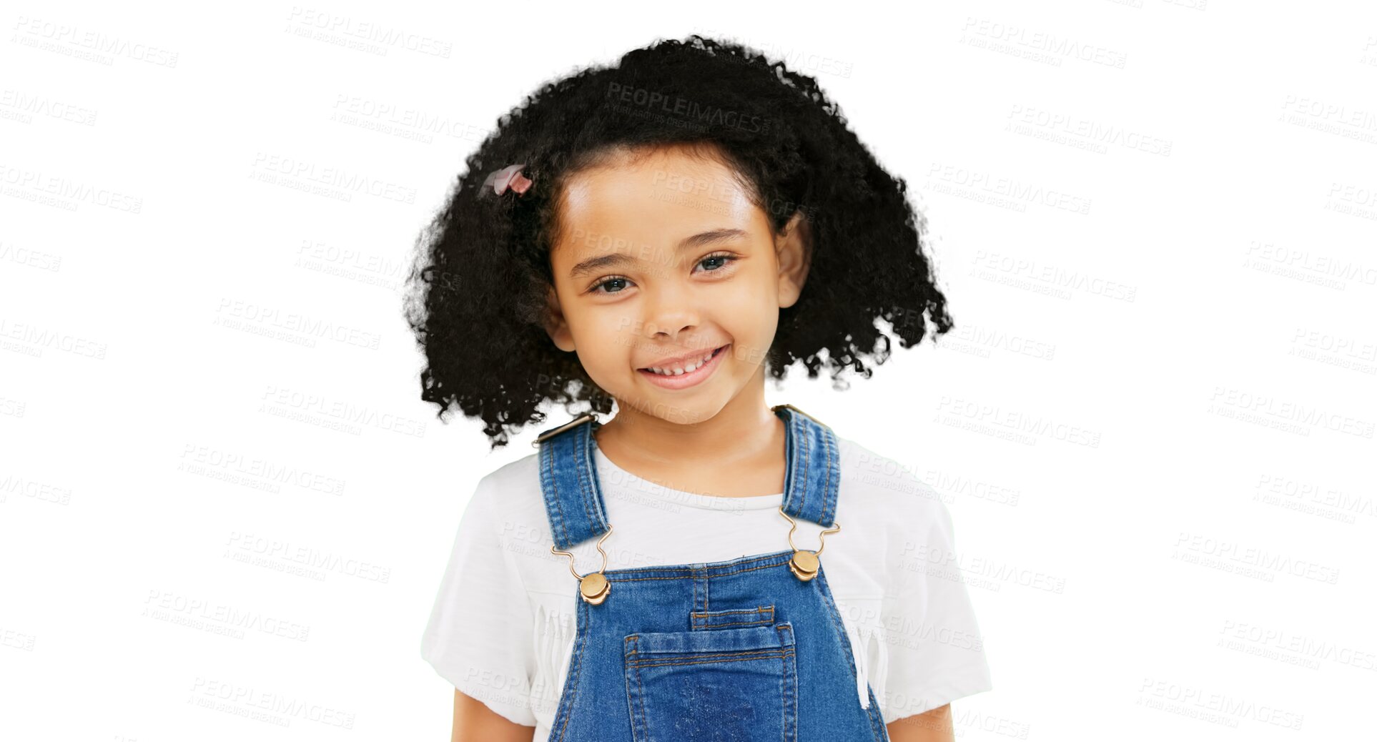 Buy stock photo Happy, young and portrait of child with smile on isolated, png and transparent background. Kindergarten, fashion and face of kid with cute outfit for childhood, happiness and style in South Africa