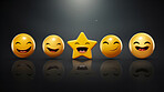 Feedback emotion emoji, rating scale of customer experience, feedback and satisfaction