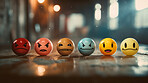 Feedback emotion emoji, rating scale of customer experience, feedback and satisfaction