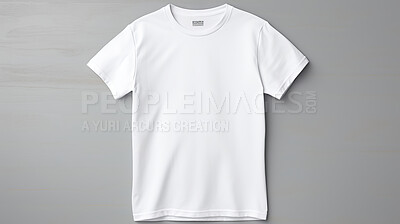 White t-shirt mockup with copyspace on dark background, front view