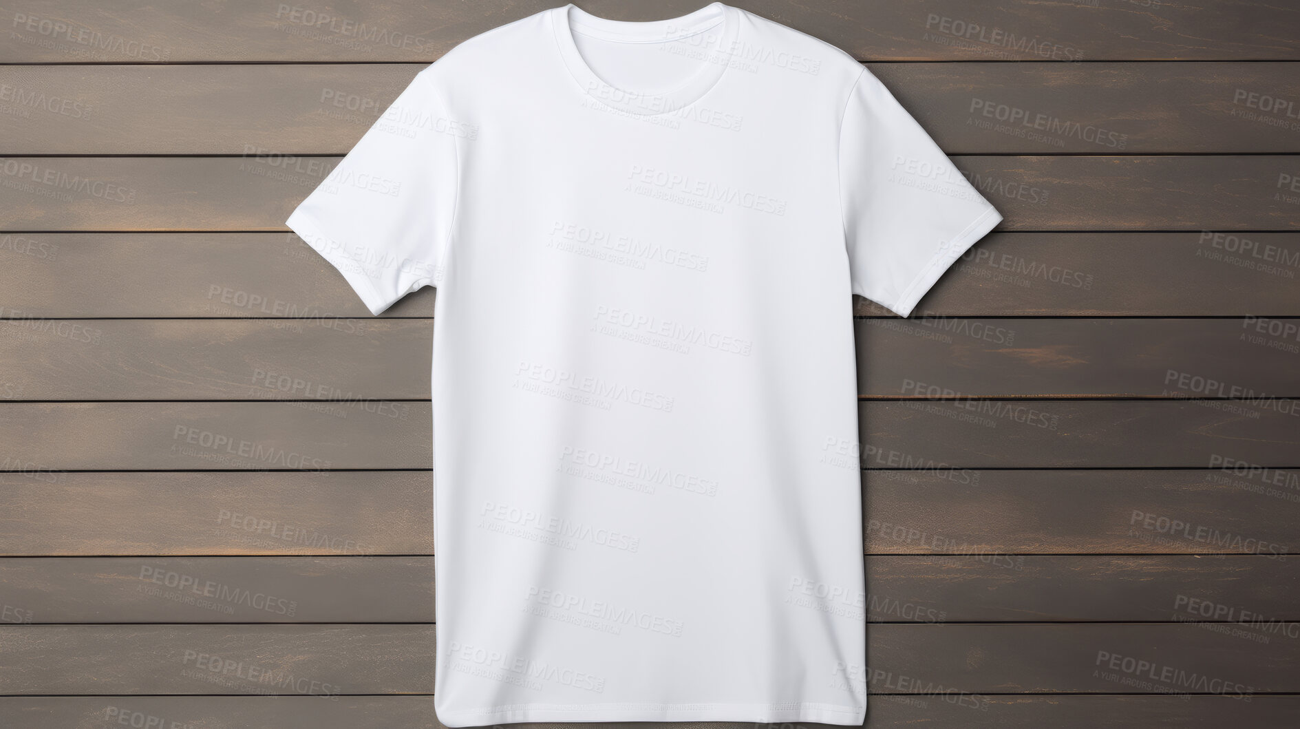 Buy stock photo White t-shirt mockup with copyspace on dark background, front view