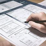 Website design, creative planning application development drawing template wireframe design