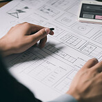 Website design, creative planning application development drawing template wireframe design