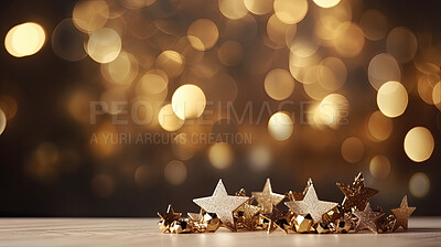 Christmas, new year celebration background with stars - copyspace decorations