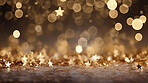 Christmas, new year celebration background with stars - copyspace decorations