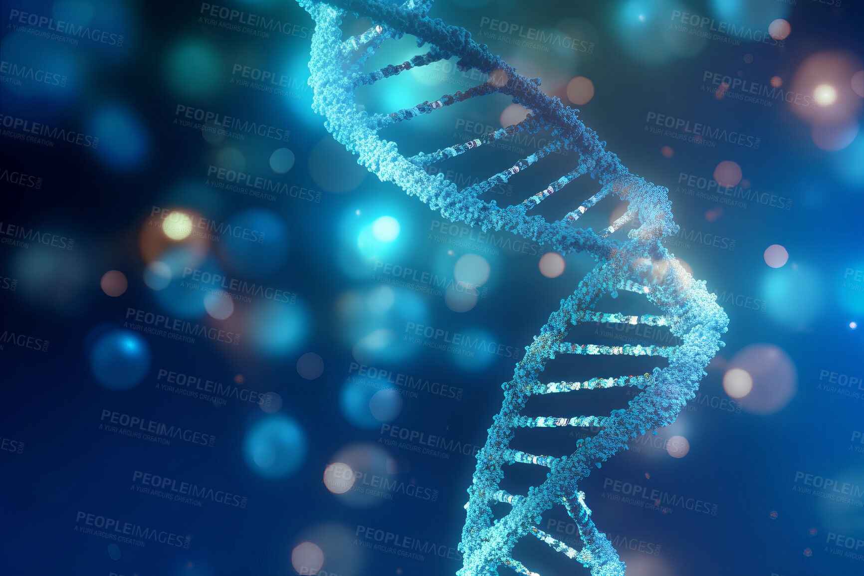 Buy stock photo DNA Molecule Structure. Concept 3D render of a structure of the genetic code.