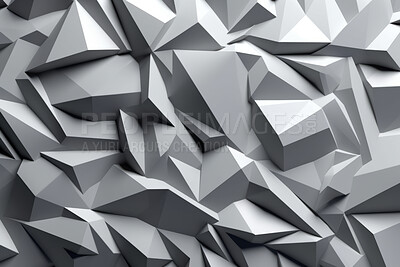 Buy stock photo White abstract polygonal 3d background. Faceted texture architectural wallpaper.