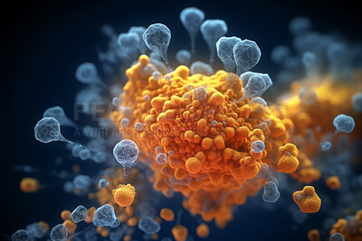 Virus bacteria cells background, Health care medication technology, 3D render.
