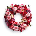 Colorful alphabet capital letter O made with flowers. Spring summer flower font.