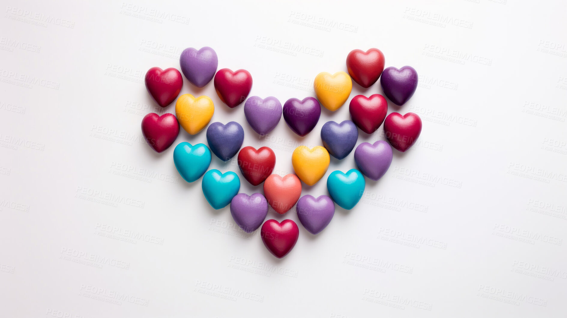 Buy stock photo Heartshaped candy in shape of heart on white copyspace background