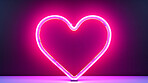 Neon heart sign on dark copyspace background. Love, anniversary, Valentines concept