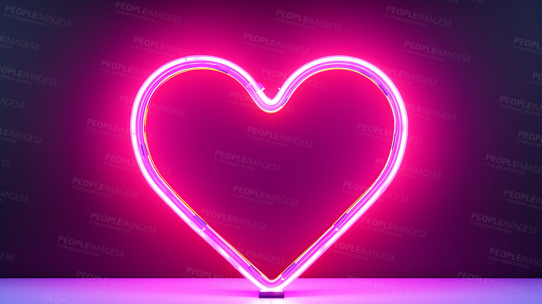 Buy stock photo Neon heart sign on dark copyspace background. Love, anniversary, Valentines concept