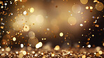 New Year celebration Festive background with falling confetti and bokeh lights.