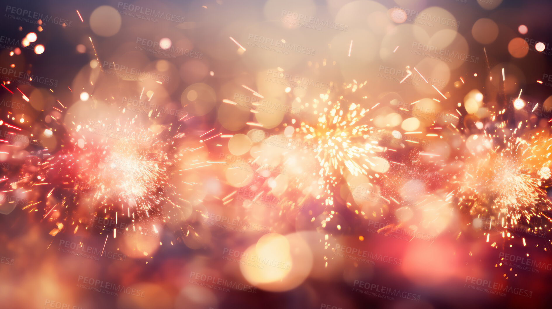 Buy stock photo New Year celebration Festive background with falling confetti, sparkles and bokeh lights.