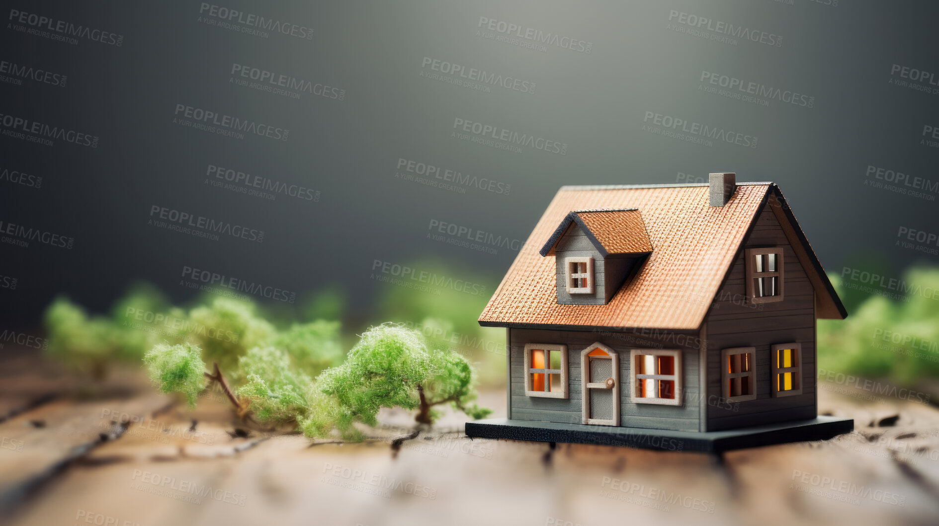 Buy stock photo Miniature home exterior model.Real estate investments asset for home ownership.