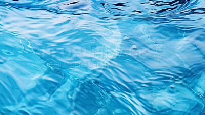 Close up of clear flowing water. Fresh spring mineral water for hydration and environment.