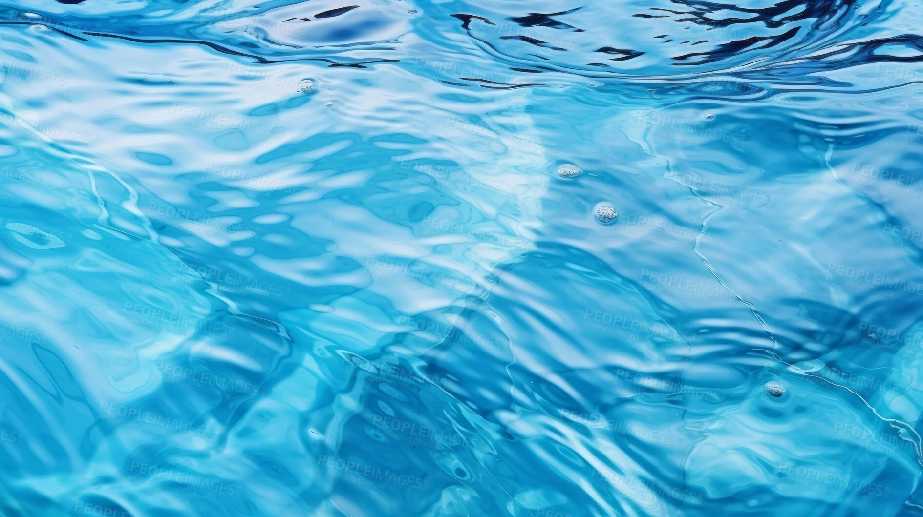 Buy stock photo Close up of clear flowing water. Fresh spring mineral water for hydration and environment.