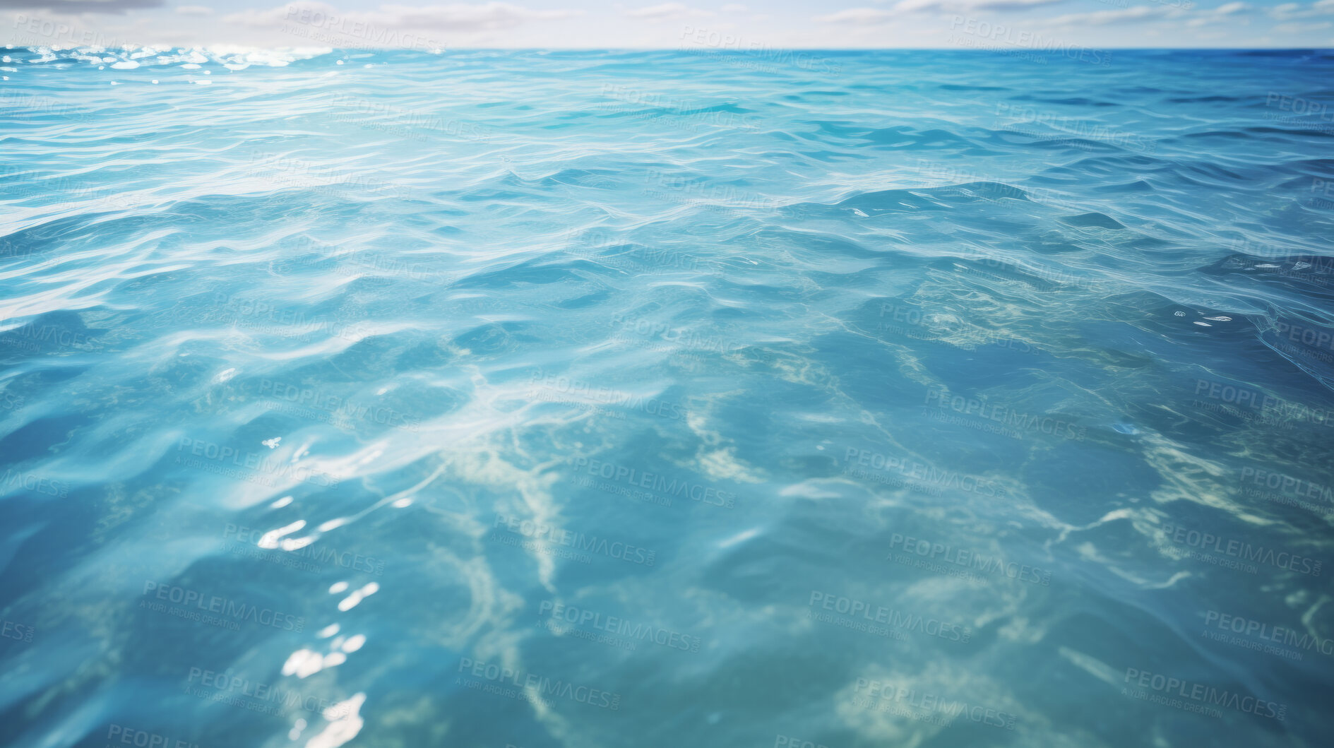 Buy stock photo Close up of clear flowing water. Fresh spring mineral water for hydration and environment.