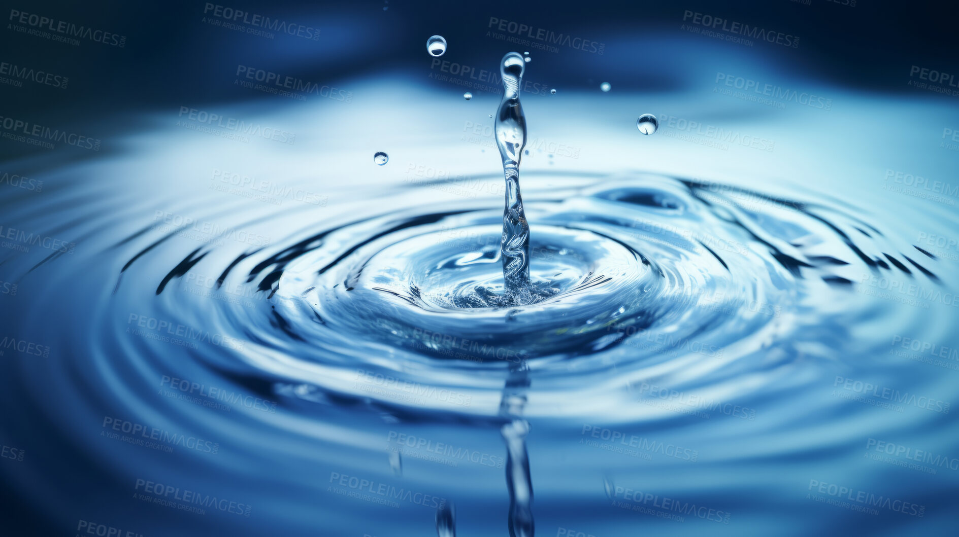 Buy stock photo Splash of the falling drops of water. Fresh spring mineral water for hydration.