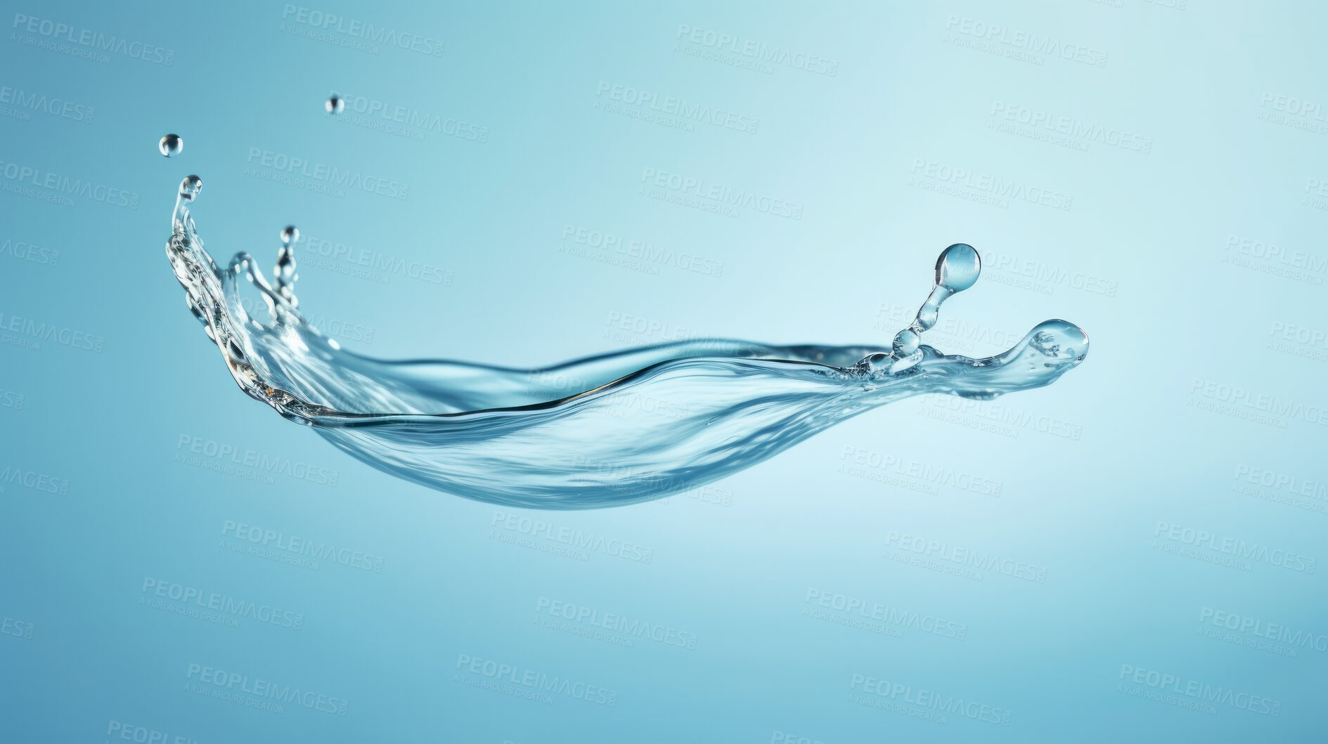 Buy stock photo Close up of water splash. Fresh spring mineral water for hydration and environment.