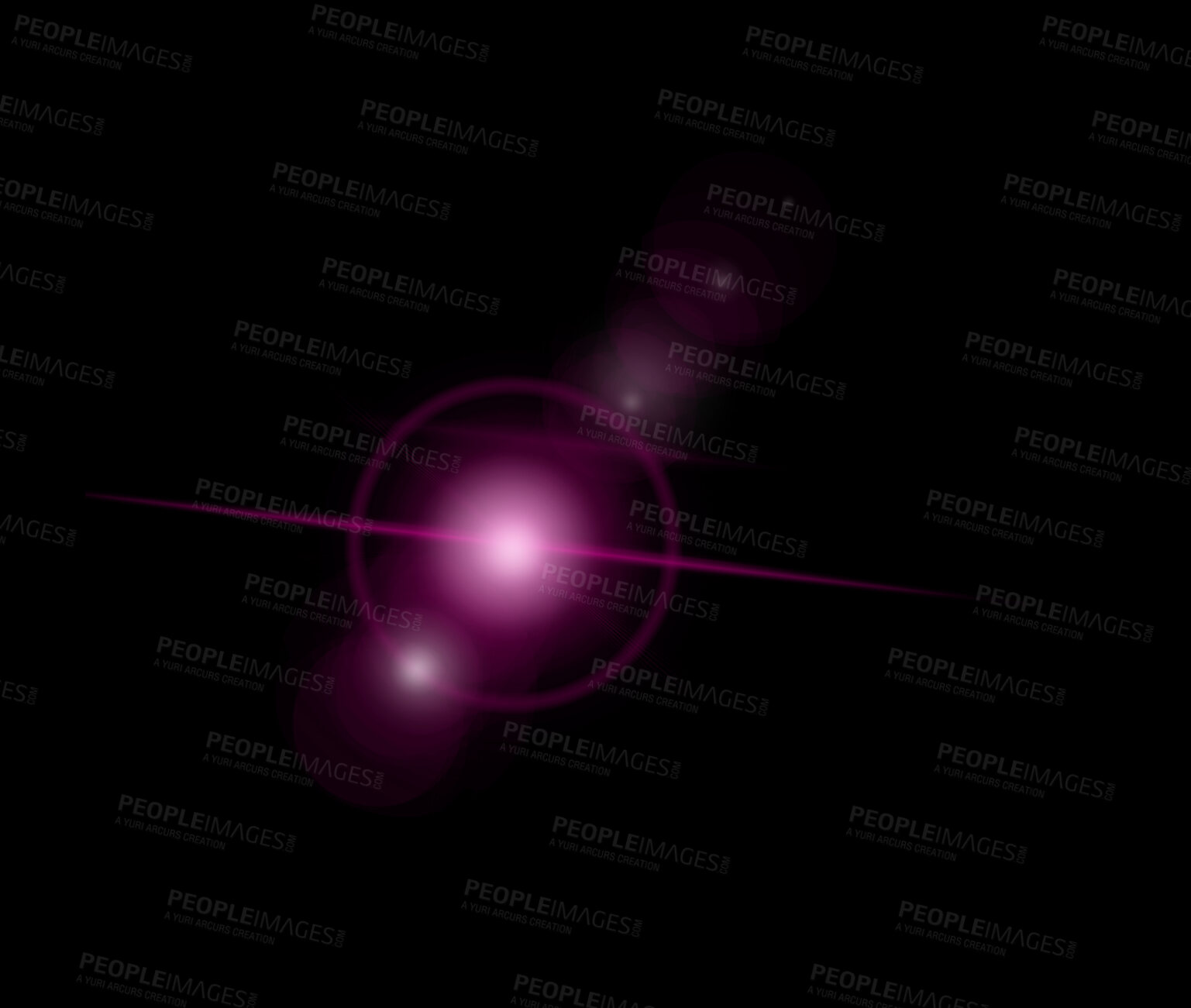 Buy stock photo Flare, universe and a purple star in space on a dark background at night for astronomy. Sky, galaxy and a planet or nebula in the cosmos as part of a constellation on an interstellar backdrop