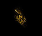 Yellow smoke, studio and cloud wave with gloomy fog, gas and creative art with black background and magic effect. Steam, mystical swirl and colourful mist and shake with air and abstract creativity 