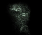 Grey smoke, studio and aura cloud with gloomy fog, gas and creative art with black background and magic effect. Steam, mystical swirl and colourful mist and shake with air and abstract creativity 