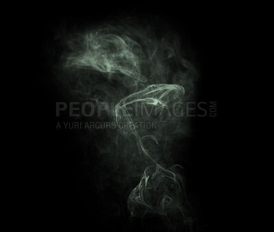 Fusion of Shimmering Blue and Green Glitter, Creating a Misty Steam Cloud  on a Dark Black abstract art background. Color mist. Ink water. Haze  texture. Fantasy night sky. AI Generated 27172652 Stock