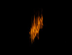 Orange flame, heat and energy on black background with texture, pattern and burning power. Fire line, fuel and flare isolated on dark wallpaper design, explosion at bonfire, thermal power or inferno.