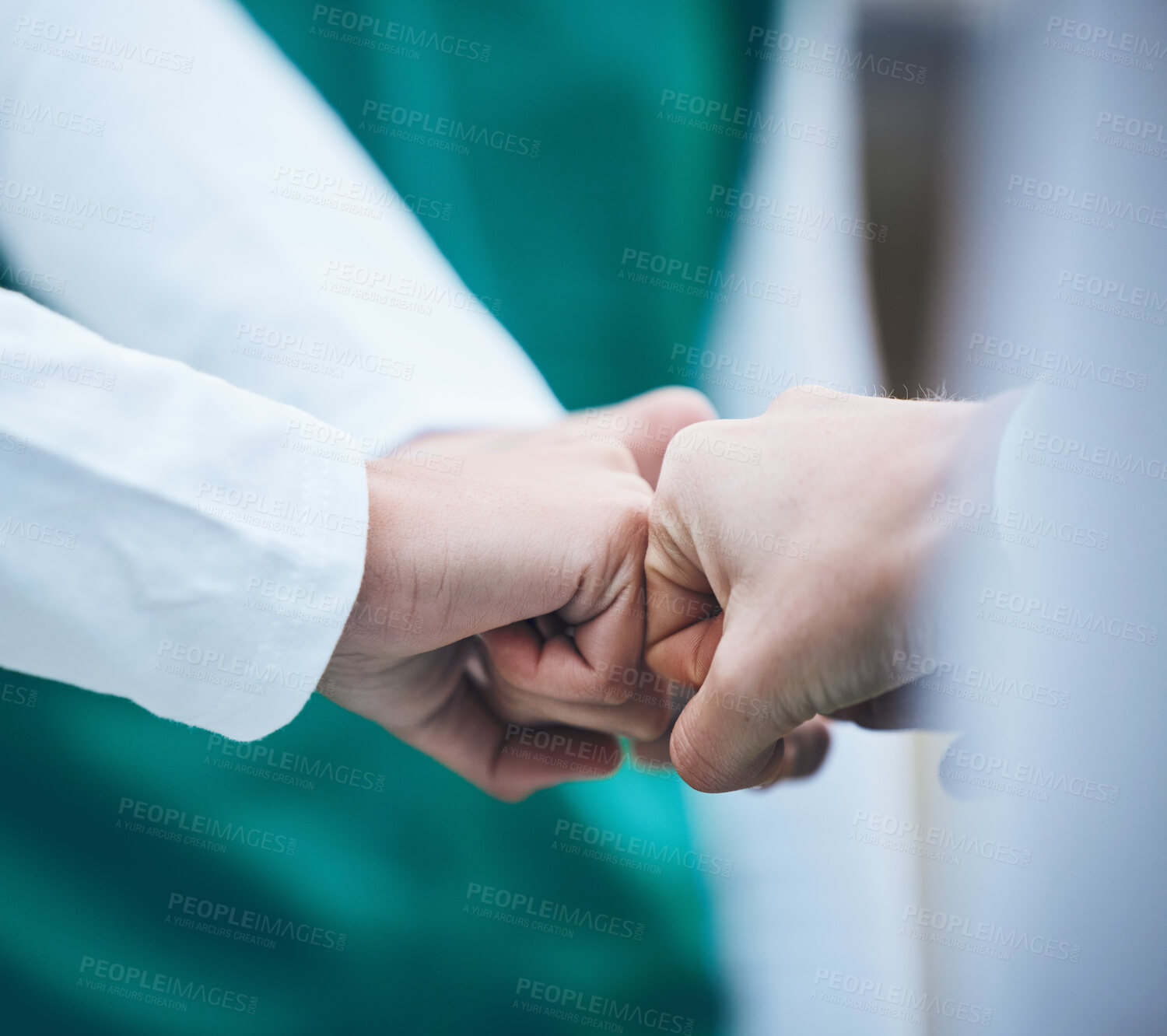 Buy stock photo Sports, closeup or team with support, fist bump or motivation with competition success, workout or fitness. Hands together, group or people with match, celebrate or winning with victory or solidarity