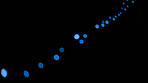 Bokeh on a dark background, blue dots and sparkle with mockup space, abstract or wallpaper with special effects. Texture, pattern and glitter, graphics with glow or shine, disco with bubble decor